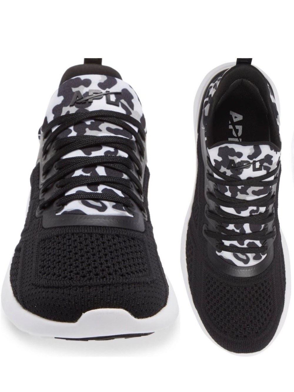 APL TechLoom Tracer Black White Leopard Colorway Size 6